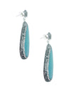 Aretes turcos Queen Farah de Plata .925, con baño de Rodio, gema de ojo de gato y cristales