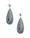 Aretes turcos Queen Farah de Plata .925, con baño de Rodio, gema de ojo de gato y cristales