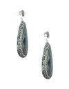 Aretes turcos Queen Farah de Plata .925, con baño de Rodio, gema de ojo de gato y cristales