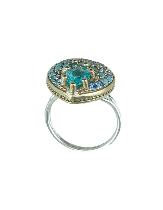 Anillo turco Sueños del Bósforo de Plata 925, acentuado con bronce, con zirconia cúbica