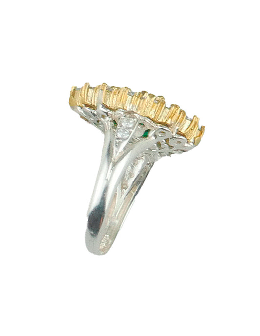 Anillo turco otomano Hürrem Sultan de Plata 925, acentuado con bronce, con zirconia cúbica